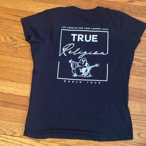 True religion, Lg  black V-neck T-shirt, one wear